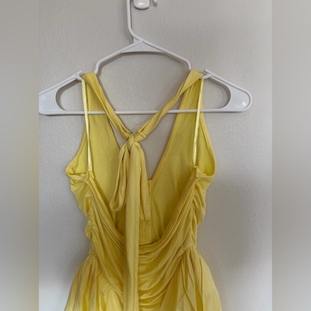 Celandine by Anthropologie Halter Button-Front Mini Dress in yellow Small NWT - Picture 5 of 8